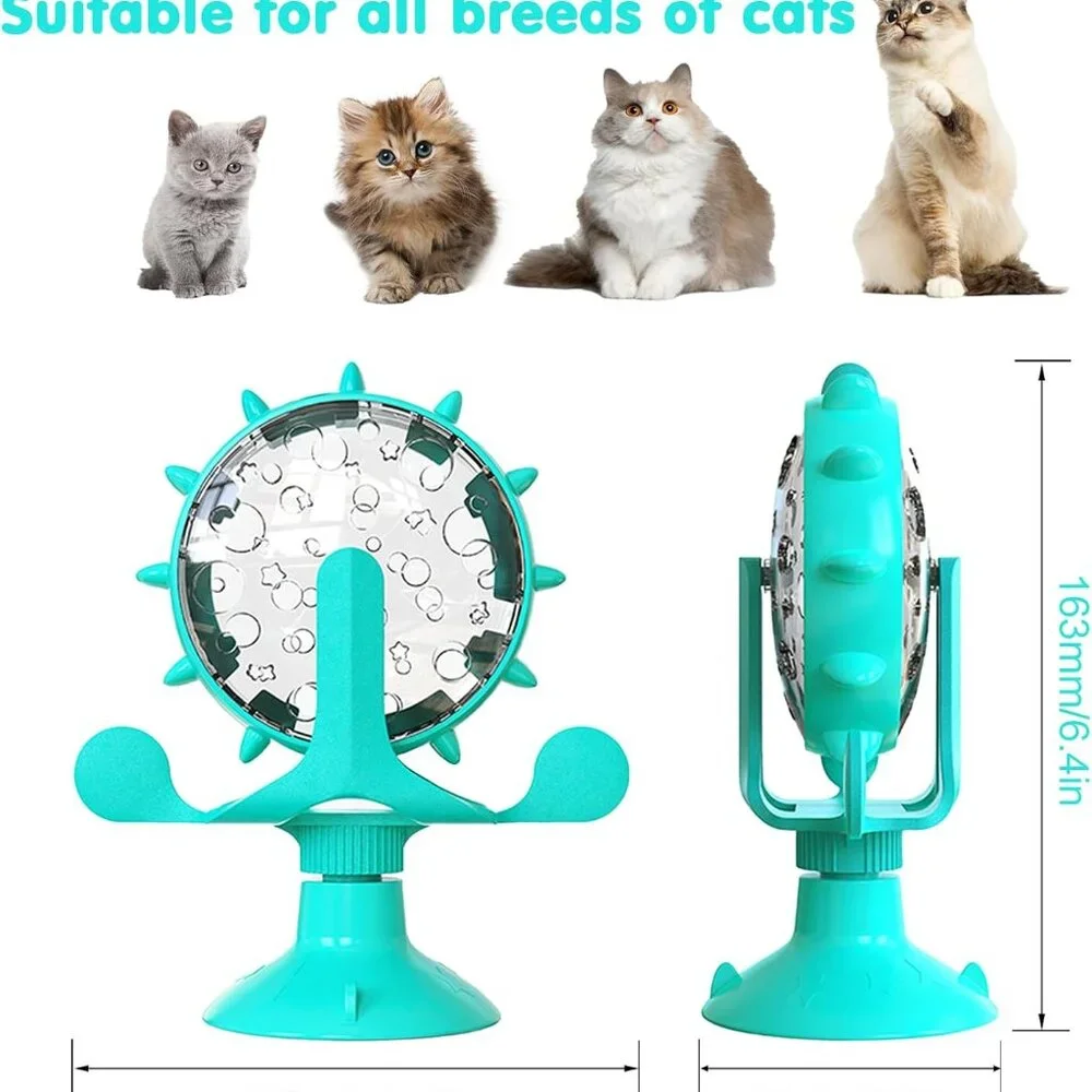 Cat Interactive Feeder Pet Food Toys Feeder 360° Degree Rotating Food Leakage